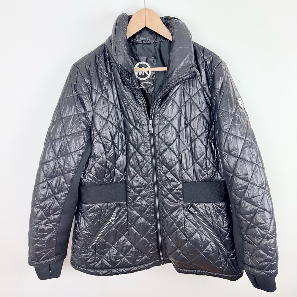 Michael Kors Black Quilted Jacket Size Extra Large